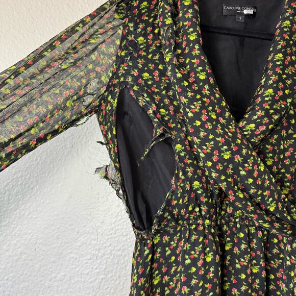 Caroline Constas Vivian Winter Rose Dress Size Small - Picture 5 of 6